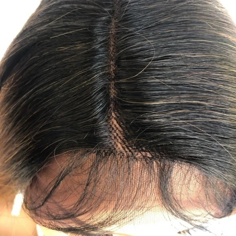 L-Part Human Hair Blend Swiss Lace front w…